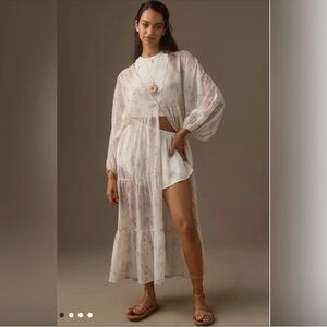 Anthropologie Floral Tiered Duster NWT